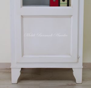 Vetrina in legno massello 1 anta laccata bianco